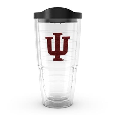 Tervis Made in USA Double Walled Indiana University IU Hoosiers Insulated Tumbler Cup Keeps Drinks Cold & Hot, 16oz Mug - No Lid, Primary Logo - Image 1
