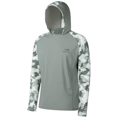 BASSDASH Men’s UPF 50 Performance Fishing Shirt Cooling Hoodie Camo Long Sleeve FS17M - Image 1
