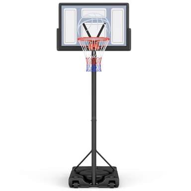 Yohood Basketball Hoop Outdoor 10ft Adjustable, Portable Basketball Hoop Goal System for Kids Youth and Adults in Backyard/Driveway/Indoor, 44 Inch Shatterproof Backboard and Larger Base - Image 1
