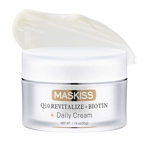 Maskiss Firming Neck Cream & Anti-Wrinkle Face Cream with Coenzyme Q10, Unscented Skin Firming Neck Cream, Anti Aging Facial Moisturizer for Sensitive Skin, 1.76 Oz Jar - Image 1