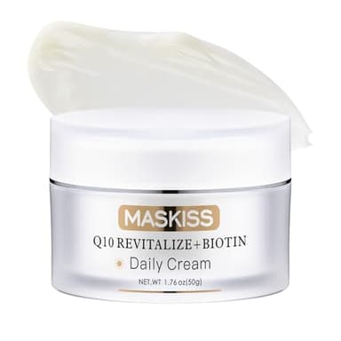 Maskiss Firming Neck Cream & Anti-Wrinkle Face Cream with Coenzyme Q10, Unscented Skin Firming Neck Cream, Anti Aging Facial Moisturizer for Sensitive Skin, 1.76 Oz Jar - Image 1