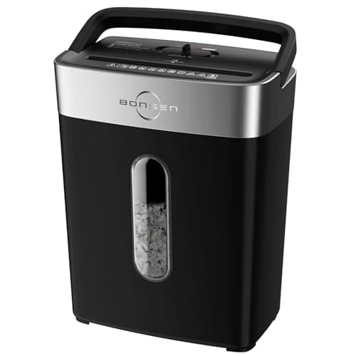 BONSEN Shredder for Home Office, 4 Gallons 8-Sheet Cross Cut Credit Card Shredder, Small Paper Shredder for Home Use, High Security Level P-4, ETL Certification (S3101) - Image 1