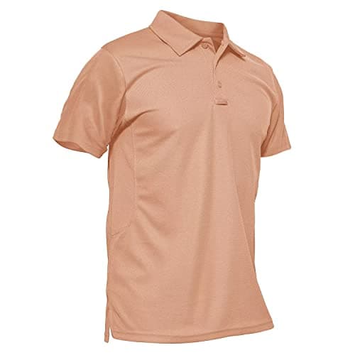 MAGCOMSEN Golf Polos for Men Dry Fit Short Sleeve Polo Shirts Breathable Athletic Polo Shirts Rugby Shirt Apricot XXL - Image 1