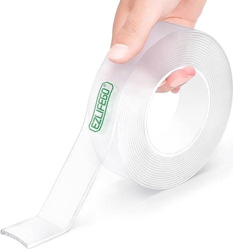 EZlifego Double Sided Tape Heavy Duty, Nano Double Sided Adhesive Tape, Clear Mounting Tape Picture Hanging Adhesive Strips (9.85FT) - Image 1