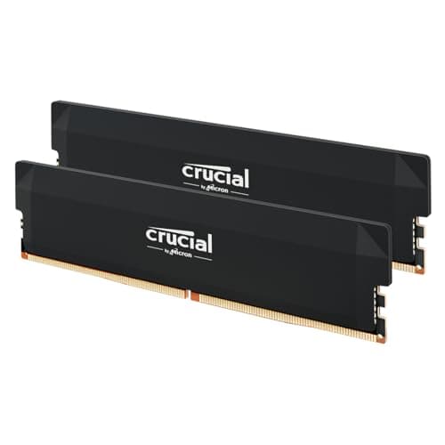 Crucial Pro DDR5 RAM 64GB Kit (2x32GB) 6400MHz CL40, Overclocking Desktop Gaming Memory, Intel XMP 3.0 & AMD Expo Compatible – Black CP2K32G64C40U5B - Image 1