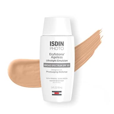 ISDIN Eryfotona Ageless Tinted Mineral Sunscreen for Face, SPF 50 Zinc Oxide Formula Helps Repair Sun Damage, 3.4 Fl.Oz. Travel-Size Tube, Water Resistant and Non-comedogenic - Image 1