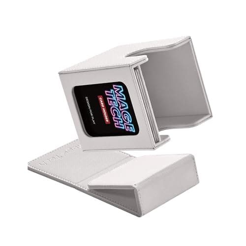 Mage Tech Commander Deck Box Lite - Card Display with Mini Snap Card Holder & Removable Cover, Fits 100+ Single-Sleeved Cards, Ideal for MTG, PTCG, OPCG, SWU & More (White) - Image 1