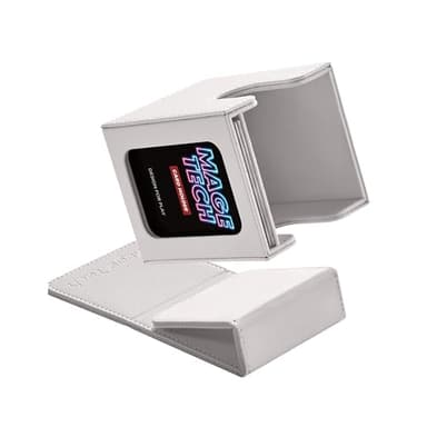 Mage Tech Commander Deck Box Lite - Card Display with Mini Snap Card Holder & Removable Cover, Fits 100+ Single-Sleeved Cards, Ideal for MTG, PTCG, OPCG, SWU & More (White) - Image 1