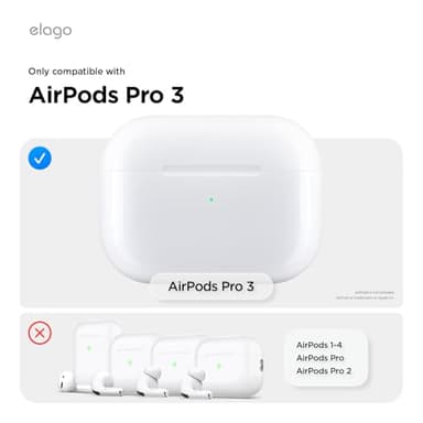 elago Clear Case Compatible with AirPods Pro 3 Case Clear Cover - Lanyard Included, Strap Included, Reduced Yellowing, Shockproof, Full Protection, Soft TPU (Transparent) - Image 2