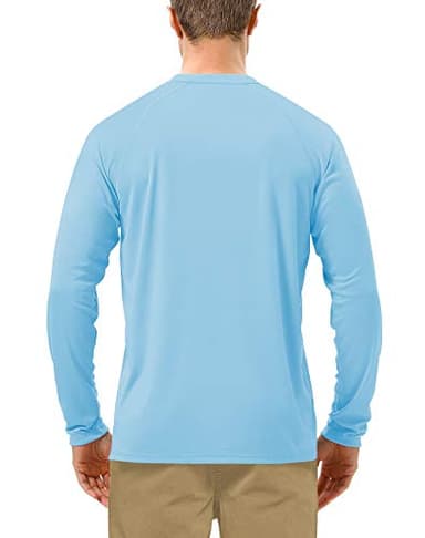Roadbox Mens UPF 50+ UV Sun Protection Shirts Outdoor Long Sleeve SPF Diving Rash Guard for Fishing Hiking Swimming Blue - Image 2