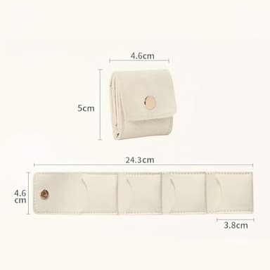 Mini Travel Jewelry Bag, Mini Jewelry Travel Pouch, Small Portable Foldable Multi-compartment Velvet Jewelry Travel Organizer with Buckle for Rings, Necklaces, Earrings, Trinkets(3PCS) - Image 7