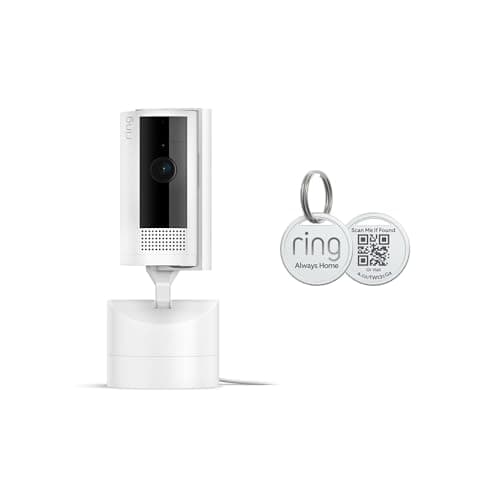 Ring Pan-Tilt Indoor Cam, White with Ring Pet Tag - Image 1