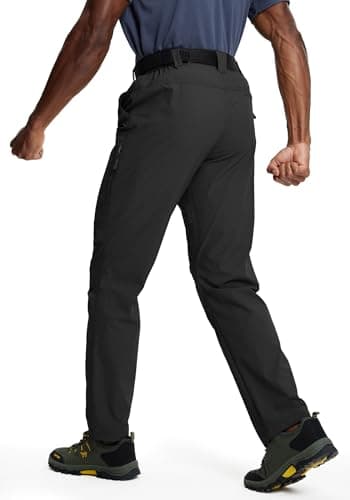 Mens Work Pants Waterproof Lightweight Nylon Cargo Stretch Tactical Pants for Men Quick Dry Comfortable Outdoor (Black, 36W*34L) - Image 2