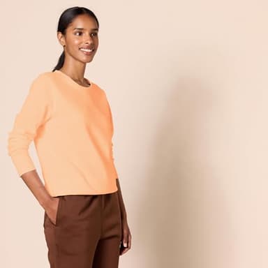 Amazon Essentials Women's Fleece Crewneck Pullover Sweatshirt (Available in Plus Size), Melon Orange, XX-Large - Image 2