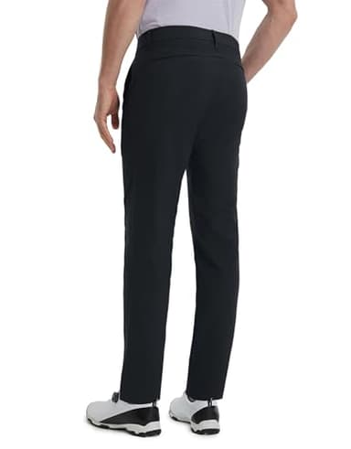 M MAELREG Mens Golf Pants Dry Fit Flat Front Pockets Lightweight Slim Fit Water-Resistant Casual Mens Dress Pants Black - Image 3