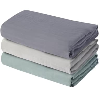 Muslin Swaddle Blankets, 3 Pack Nursery Wrap Receiving Blankets for Baby Boys and Girls, Soft Breathable Gift for Newborn - Image 1