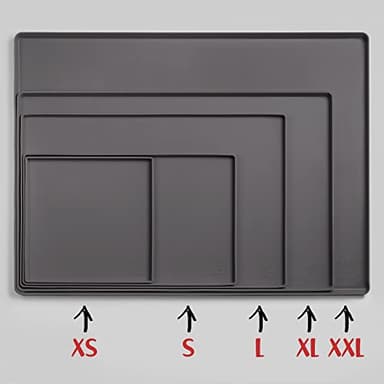 DogBuddy Dog Food Mat – Waterproof Dog Bowl Mat for Food and Water, Silicone Pet Feeding Mats for Floors, Non-Slip Placemat with High Edges for Dogs Bowls, Puppy Essentials (L: 24" x 16", Shadow) - Image 5