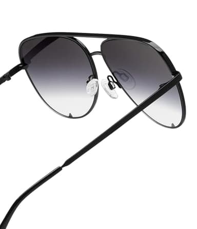 QUAY - Sunglasses for Men & Women, Aviator Lenses with UV Protection, Oversized Sunglasses (High Key Extra Large, Black) - Image 4