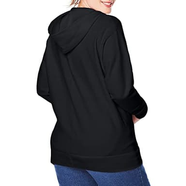 JUST MY SIZE womens Comfortsoft Ecosmart Fleece Full-zip Women's athletic hoodies, Ebony, 2X US - Image 5