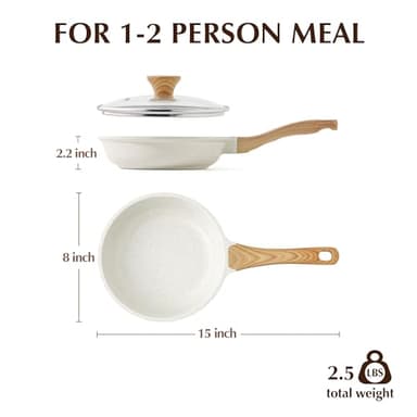 SENSARTE Nonstick Ceramic Frying Pan with Lid 8/9.5/10/11/12.5 Inch Omelet Pan Skillet, Free of Intentionally Added PFAS/PTFE Non-toxic Chef's Pan Induction Compatible Pan, Heat Resistant Handle - Image 9