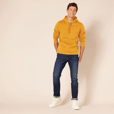 Amazon Essentials Men's Pullover Sweatshirt Hoodie, Big & Tall Options Available, Gold, Small - Image 5