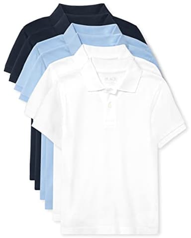 The Children's PlaceThe Children's Place BoysShort Sleeve Pique Polo 6 packBrook/Nautico/WhiteLarge (10/12) - Image 1