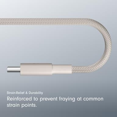 Beats USB-C to USB-C Woven Cable Fast Charging Durable/Tangle-Free Compatible Charger for Apple & Android Devices (1.5 m, 5 ft) - Surge Stone - Image 5