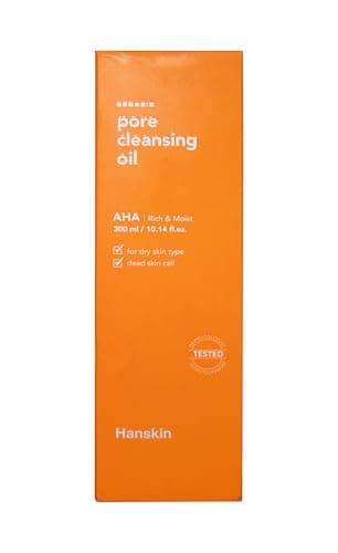Hanskin AHA Pore Cleansing Oil for Dry Skin, Exfoliating, Waterproof Makeup Sebum Remover Facial Oil Cleanser for Face, Moisturizing for Soft Skin, Korean Skincare [AHA/10.14 oz.] - Image 8