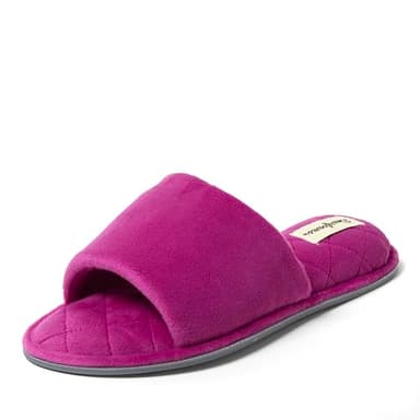 Dearfoams Women's Beatrice Velour Slide, Mystic Purple Velour, M - Image 1