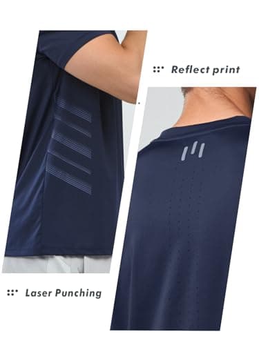 NORTHYARD Breathable 2.0™ Men's Athletic Workout Shirts Moisture Wicking Short Sleeve T-Shirt for Training Running Navy-XL - Image 3