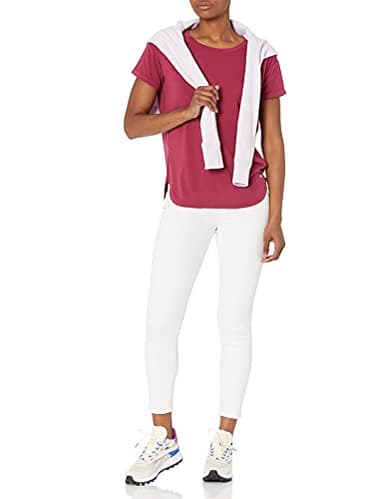 Amazon Essentials Women's Studio Relaxed-Fit Lightweight Crewneck T-Shirt (Available in Plus Size), Ruby Red, X-Large - Image 5