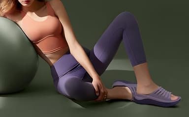 KuaiLu Womens Recovery Sandals Comfortable Plantar Fasciitis Arch Support Ladies Orthopedic Open Toe Slip On Running Sport Walking Slides Thick Athletic Cushion Slippers Summer Sliders Purple Size 9 - Image 2