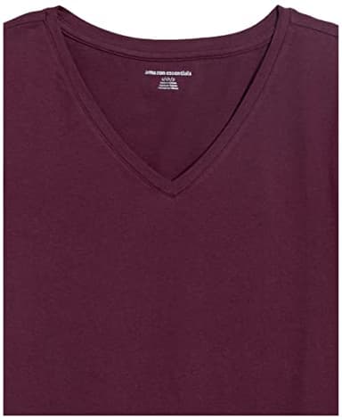 Amazon Essentials Women's Regular-Fit Short-Sleeve V-Neck T-Shirt, Pack of 2, Burgundy/Navy, Medium - Image 8