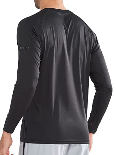 NORTHYARD Men's Sun Protection UPF 50+ Shirts Long Sleeve Running Workout Athletic Gym Shirt UV Swim Fish Rash Guard Hiking Black XL - Image 2