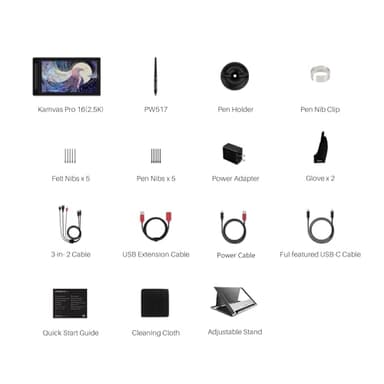 HUION KAMVAS Pro 16 2.5K QHD Drawing Tablet with Screen QLED Full-Laminated Graphics Tablet with Battery-Free Pen, 15.8-inch Digital Art Tablet Compatible with Mac, PC, Android & Linux - Image 9