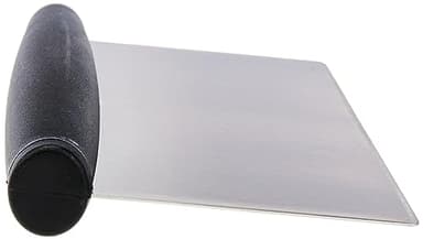 Amazon Basics Multi-Purpose Stainless Steel Scraper/Chopper with Contoured Grip, 6", Black, Silver - Image 2