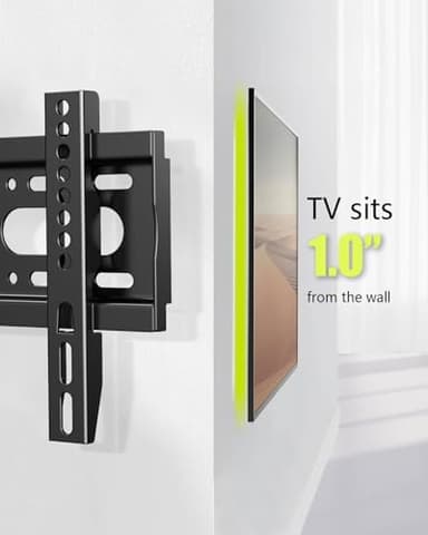 Nuyoah TV Wall Mount Bracket Low Profile Fixed for 14-43 Inch Flat Screen TVs & Monitors Up to 55lbs, Universal TV Monitor Mount Fits 8" Wood Studs Max VESA 200x200mm - Image 4
