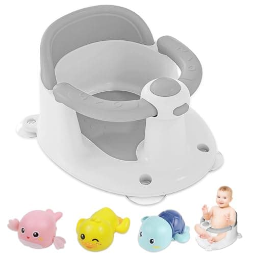 Baby Bath Seat for Babies 6 Months & Up, Bath Seats for Babies Sitting Up, 3 Baby Bath Toys, Open Design, Non-Slip, Compact Toddler Bath Seat. - Image 1