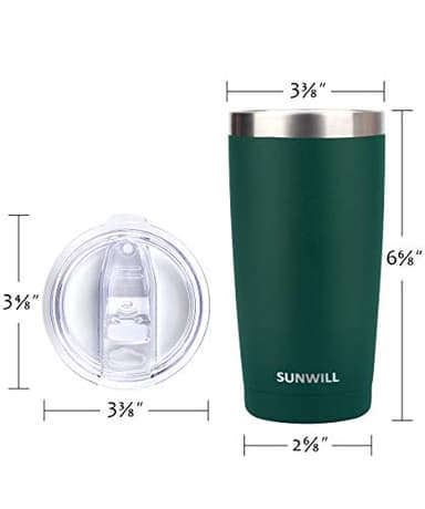 SUNWILL Travel Coffee Mug with Lid, 20 oz Tumbler Set of 2, Insulated Stainless Steel Cup for Drinks， Water, Tea, Powder Coated Forest Green & Plum - Image 3