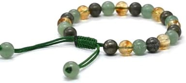 Amazing Gemstone Money Wealth Success Bracelet - Pyrite Green Aventurine Citrine Bracelet Set for Healing Calming Anxiety Stress Relief Gifts Pulseras Para Hombres Mujer Stocking Stuffer (Adjustable - Image 5