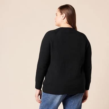 Amazon Essentials Women's Regular-Fit Soft Touch Long-Sleeve Crewneck Sweater, Black, Large - Image 2