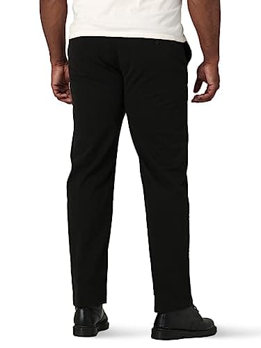 Lee Men's Big & Tall Extreme Motion Flat Front Regular Straight Pant Black 52W x 30L - Image 3