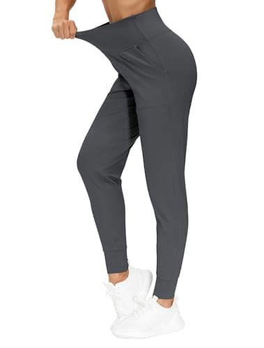 THE GYM PEOPLE Women's Joggers Pants Lightweight Athletic Leggings Tapered Lounge Pants for Workout, Yoga, Running Dark Grey - Image 3