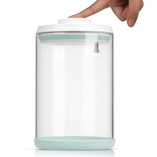 FAFAFLYER POP-Glass Cookie-Candy Airtight-Jar Lid - 2.2Qt/2L Clear glass container | Stackable One-Touch Opening | For Cookie, Candy, Sugar, Flour, Nuts - Image 1