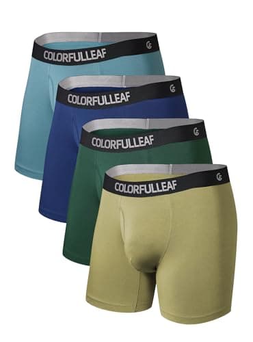 COLORFULLEAF Men's Boxer Briefs Moisture Wicking Underwear Soft Rayon Made from Bamboo Underwear for Men with 3D-Pouch Open Fly(4G2,L) - Image 1