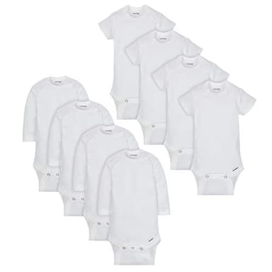 Onesies Brand Unisex Baby 8-Pack Mix & Match Bodysuits, White Short & Long Sleeve, 0-3 Months - Image 1