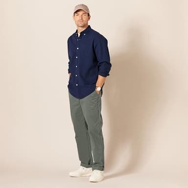Amazon Essentials Men's Classic-Fit Wrinkle-Resistant Flat-Front Chino Pant (Available in Big & Tall), Dark Olive, 40W x 30L - Image 5