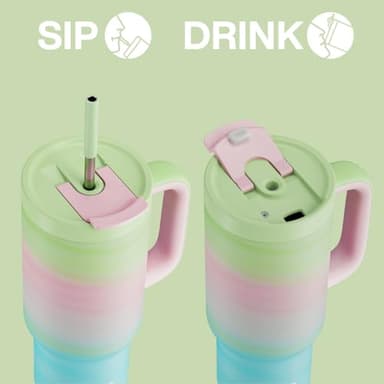 ENCOOL 32 oz Tumbler with Handle and Straw, 100% Leakproof Insulated Tumbler with Lid and Straw, Stainless Steel Travel Mug, Keeps Cold for 24 Hours, Car Cup Holder Friendly (Fairy) - Image 4