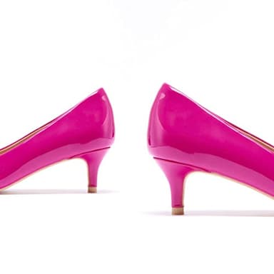 GENSHUO Womens Kitten Heels,Classic 2 Inch Low Heel Pumps Slip On Closed Pointed Toe Pumps Office Work Dress Pump Shoes Fuchsia Patent Size 8 - Image 2