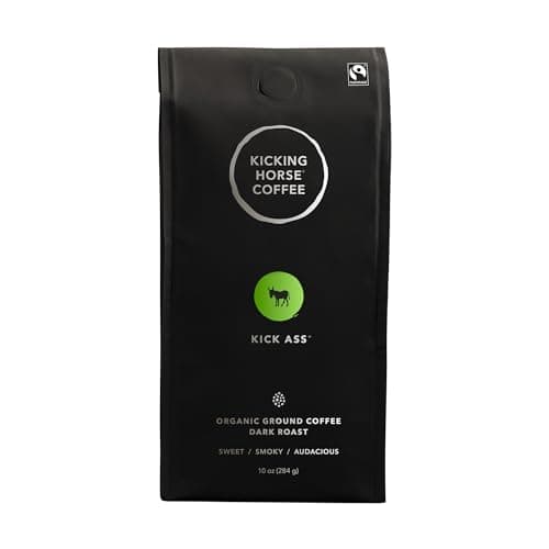 Kicking Horse Coffee, Kick Ass, Dark Roast, Ground, 10 Oz - Certified Organic, Fairtrade, Kosher Coffee - Image 1